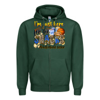 Sports Green im just here for the snacks basketball sister Zipper Hoodie - Zillion Design Studio