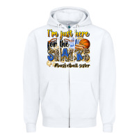 White im just here for the snacks basketball sister Zipper Hoodie - Zillion Design Studio