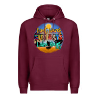 Burgundy boat waves sun rays lake days Premium Hoodie - NancyCooperArtShop