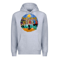 Heather Grey boat waves sun rays lake days Premium Hoodie - NancyCooperArtShop