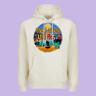 Boat Waves Sun Rays Lake Days Premium Hoodie Designed By Nancycooperartshop