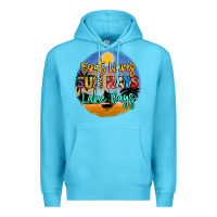 Ocean Blue boat waves sun rays lake days Premium Hoodie - NancyCooperArtShop