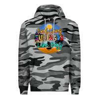 Slate Camo boat waves sun rays lake days Premium Hoodie - NancyCooperArtShop