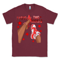 Burgundy Bright Red I Have Two Moods Afro Girl Sneakers Classic Tee - texasbilliewilder