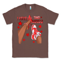 Chestnut Bright Red I Have Two Moods Afro Girl Sneakers Classic Tee - texasbilliewilder
