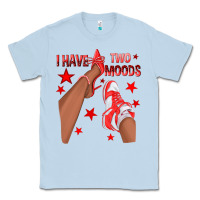 Dusty Blue Bright Red I Have Two Moods Afro Girl Sneakers Classic Tee - texasbilliewilder