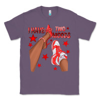 Lavender Bright Red I Have Two Moods Afro Girl Sneakers Classic Tee - texasbilliewilder