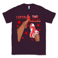 Plum Bright Red I Have Two Moods Afro Girl Sneakers Classic Tee - texasbilliewilder