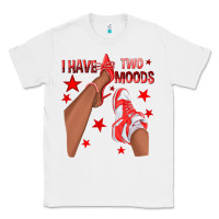 White Bright Red I Have Two Moods Afro Girl Sneakers Classic Tee - texasbilliewilder