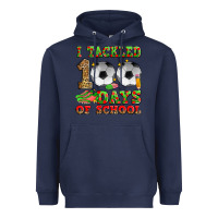Navy i tackled 100 days of school soccer Heavyweight Hoodie - Zillion Design Studio