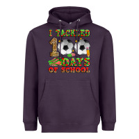 Plum i tackled 100 days of school soccer Heavyweight Hoodie - Zillion Design Studio