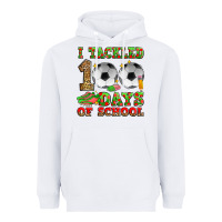 White i tackled 100 days of school soccer Heavyweight Hoodie - Zillion Design Studio
