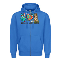 True Royal peace love collie Zipper Hoodie - texasbilliewilder