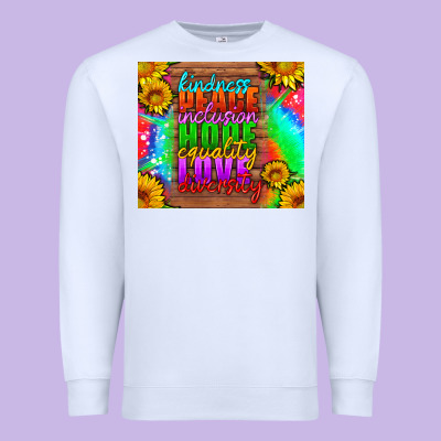 Kindness Peace Inclusion Hope Equality Love Diversity Premium Sweatshirt Designed By Hra Design Shop