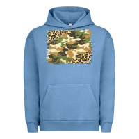 Pigment Pebble Blue leopard camo pattern background Urban Hoodie - Jasminsmagicworld
