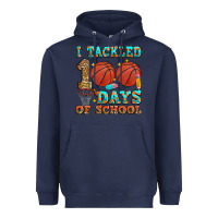 Navy i tackled 100 days of school basketball Heavyweight Hoodie - Zillion Design Studio