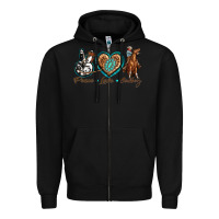 Peace Love Cowboy Zipper Hoodie | Teevron