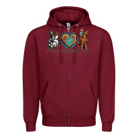 Burgundy peace love cowboy Zipper Hoodie - texasbilliewilder