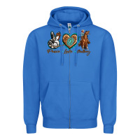 True Royal peace love cowboy Zipper Hoodie - texasbilliewilder