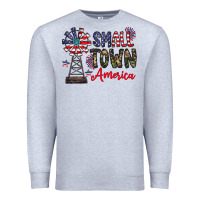 Heather Grey small town america Premium Sweatshirt - CowhideDigitalArt