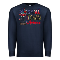Navy small town america Premium Sweatshirt - CowhideDigitalArt
