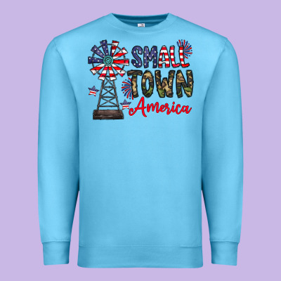 Small Town America Premium Sweatshirt Designed By Cowhidedigitalart