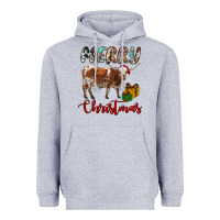 Heather Grey Texas Longhorn Merry Christmas Heavyweight Hoodie - RanaPortraitStore