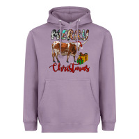 Lavender Texas Longhorn Merry Christmas Heavyweight Hoodie - RanaPortraitStore