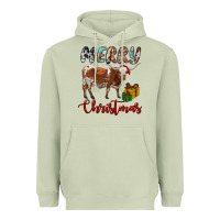 Matcha Texas Longhorn Merry Christmas Heavyweight Hoodie - RanaPortraitStore