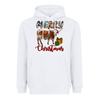 White Texas Longhorn Merry Christmas Heavyweight Hoodie - RanaPortraitStore