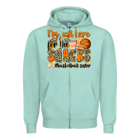 Seafoam im just here for the snacks basketball sister Zipper Hoodie - Zillion Design Studio