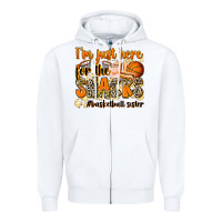 White im just here for the snacks basketball sister Zipper Hoodie - Zillion Design Studio