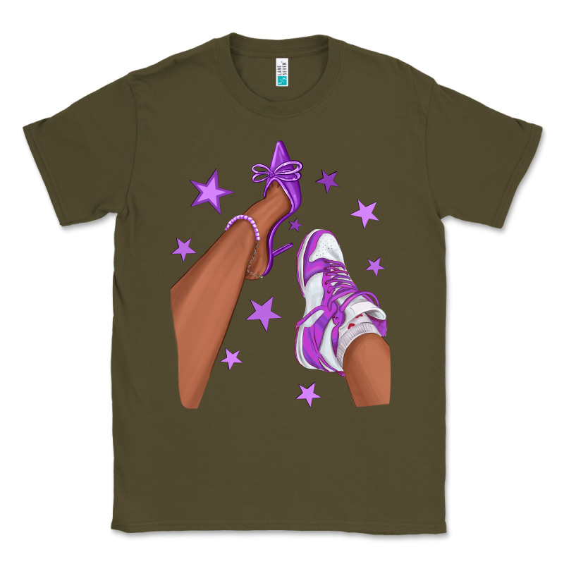 Purple Afro Girl Sneakers And Heels Classic Tee by texasbilliewilder | Teevron