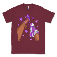 Burgundy Purple Afro Girl Sneakers and Heels Classic Tee - texasbilliewilder