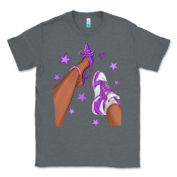 Charcoal Heather Purple Afro Girl Sneakers and Heels Classic Tee - texasbilliewilder