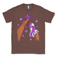 Chestnut Purple Afro Girl Sneakers and Heels Classic Tee - texasbilliewilder