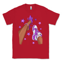 Red Purple Afro Girl Sneakers and Heels Classic Tee - texasbilliewilder