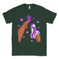Sports Green Purple Afro Girl Sneakers and Heels Classic Tee - texasbilliewilder