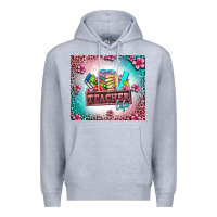 Heather Grey teacher life Premium Hoodie - AdoDesignShop