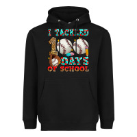 Black i tackled 100 days of school baseball Heavyweight Hoodie - Zillion Design Studio