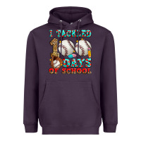 Plum i tackled 100 days of school baseball Heavyweight Hoodie - Zillion Design Studio