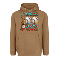 Toasted Coconut i tackled 100 days of school baseball Heavyweight Hoodie - Zillion Design Studio