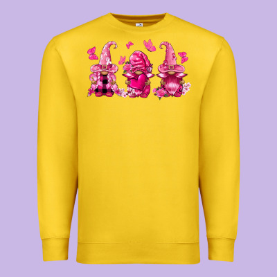 Breast Cancer Gnomies Premium Sweatshirt Designed By Fadigitalartstudio