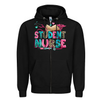 Black student nurse Zipper Hoodie - Zillion Design Studio