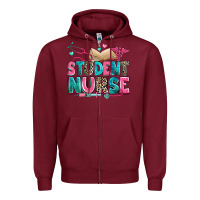 Burgundy student nurse Zipper Hoodie - Zillion Design Studio
