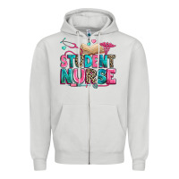 Dove Grey student nurse Zipper Hoodie - Zillion Design Studio