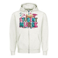 Oatmeal Heather student nurse Zipper Hoodie - Zillion Design Studio