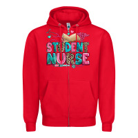 Red student nurse Zipper Hoodie - Zillion Design Studio