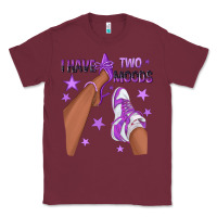 Burgundy Purple I Have Two Moods Afro Girl Sneakers Classic Tee - texasbilliewilder