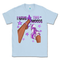 Dusty Blue Purple I Have Two Moods Afro Girl Sneakers Classic Tee - texasbilliewilder